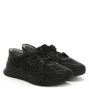 ROBERT CLERGERIE Silvio 02 Black Woven Trainers Sneakers Womens Size 39